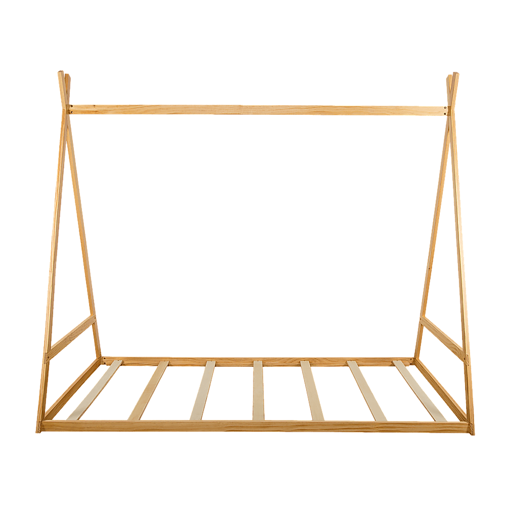 Kids Tent Montessori Toddler Floor Bed Wooden Bedframe Slat Support