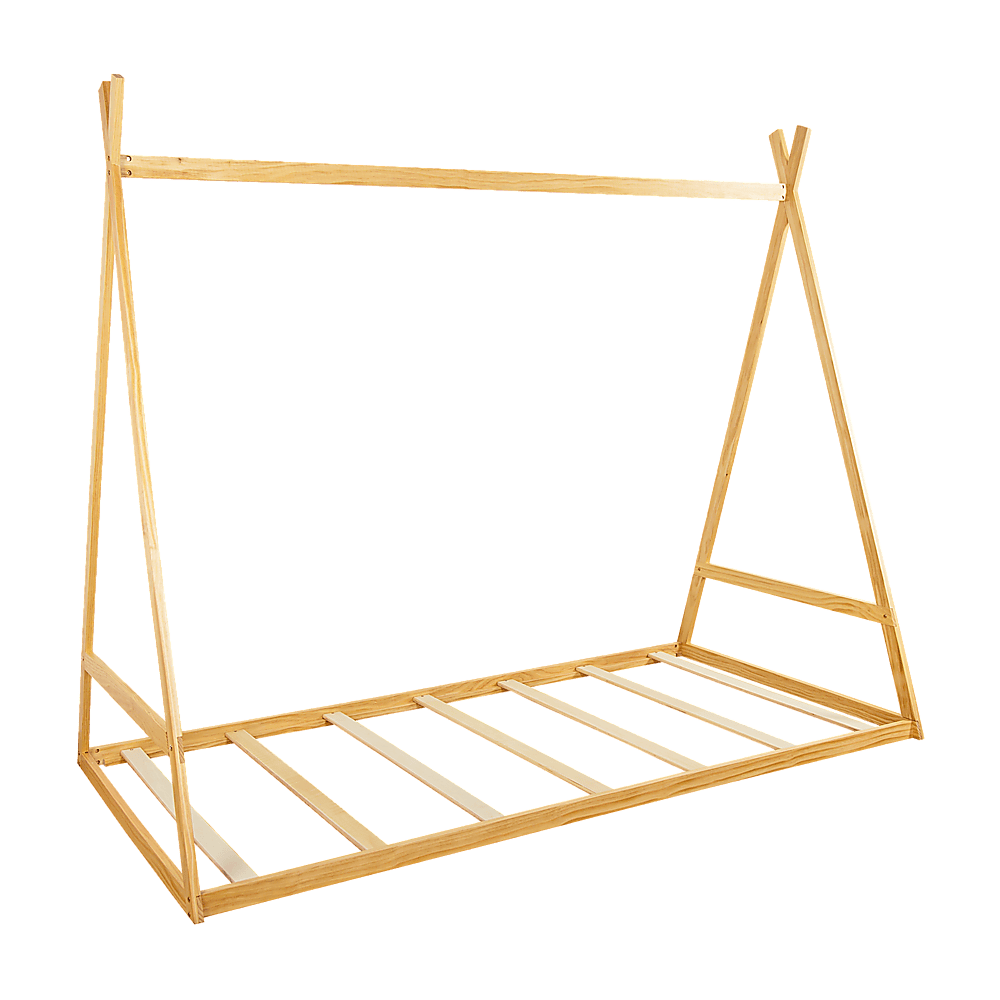 Kids Tent Montessori Toddler Floor Bed Wooden Bedframe Slat Support