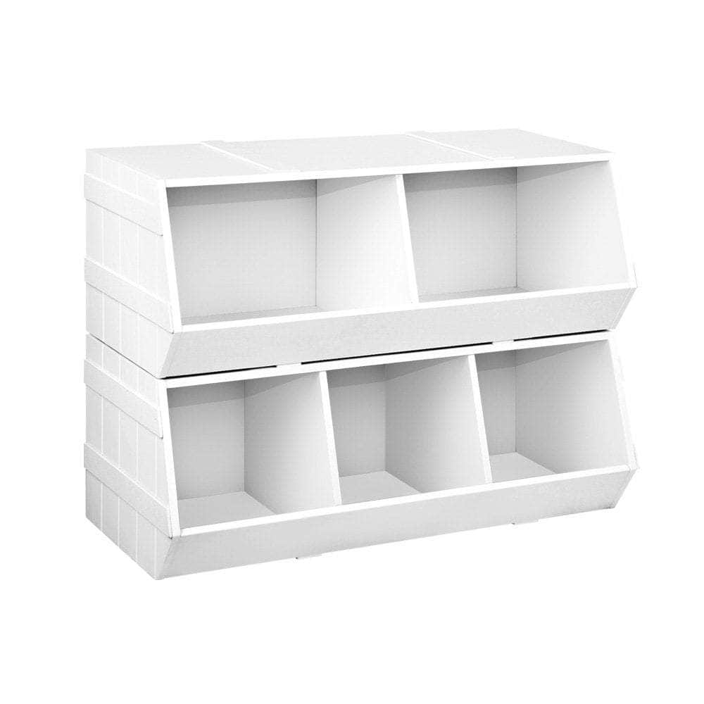 Kids Toy Box Bookshelf Storage Cabinet Stackable Bookcase Shelf Organiser