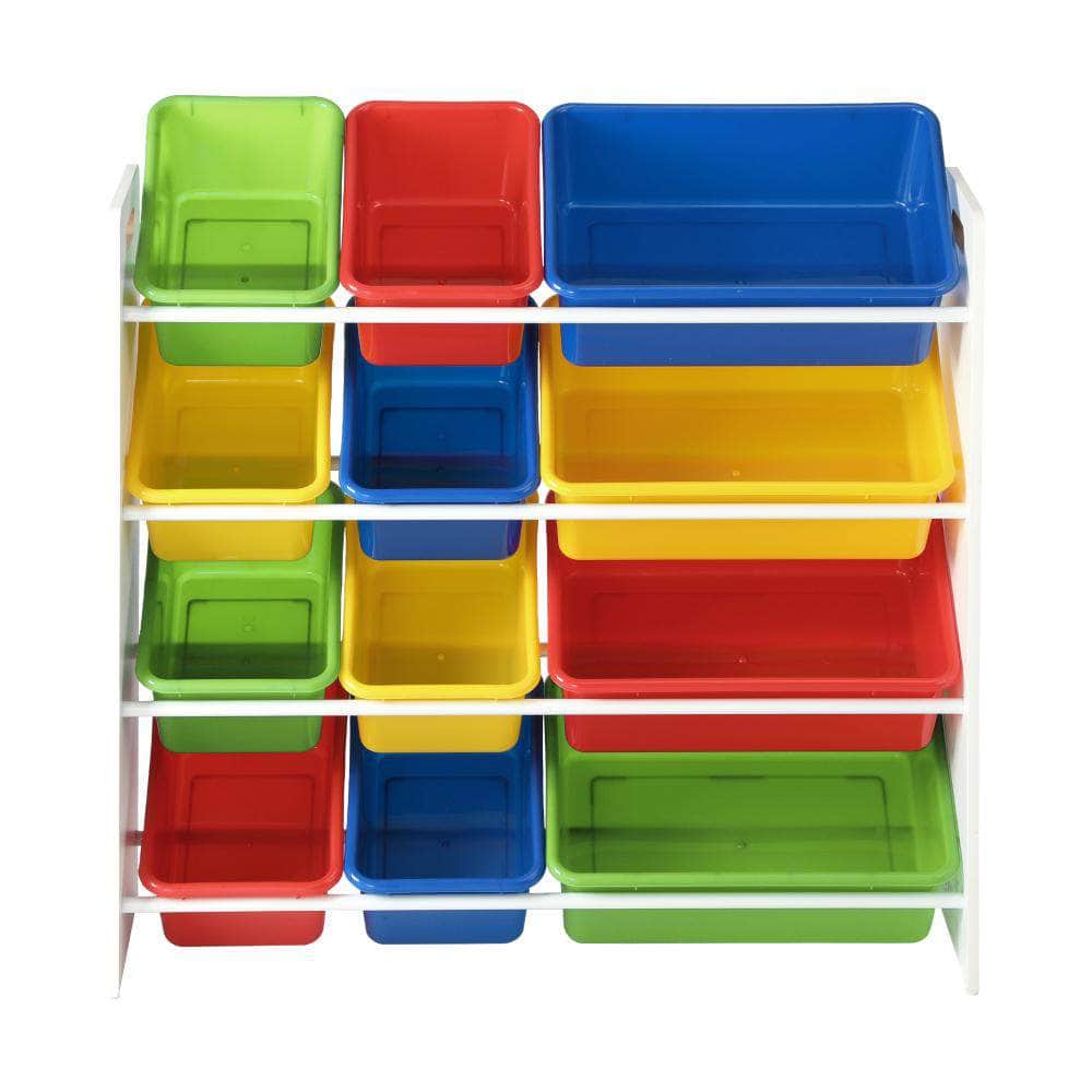 Kids Toy Box Organiser 12 Bins Display Shelf Storage Rack Drawer