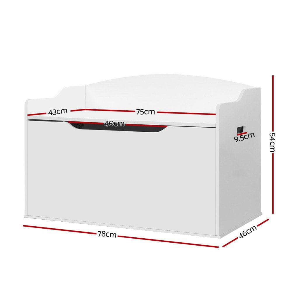 Kids Toy Box Storage Cabinet Chest Blanket Children Clothes Organiser White