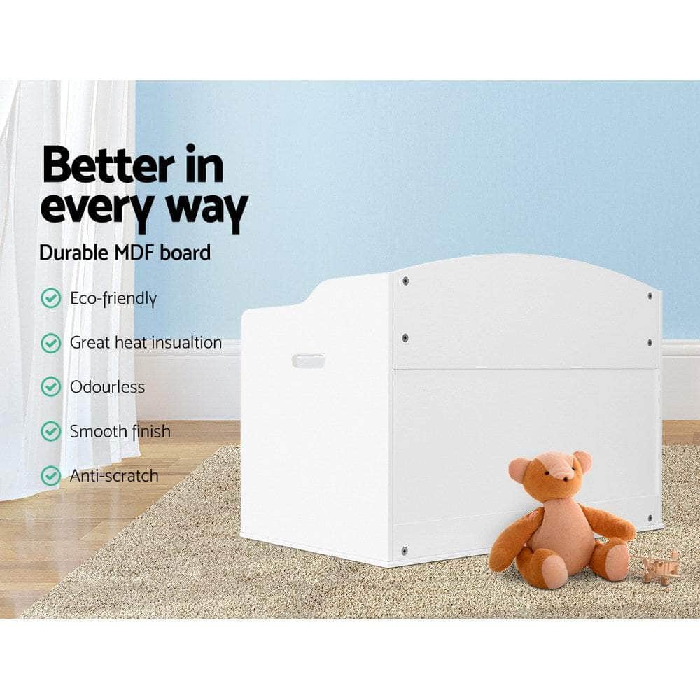 Kids Toy Box Storage Cabinet Chest Blanket Children Clothes Organiser White