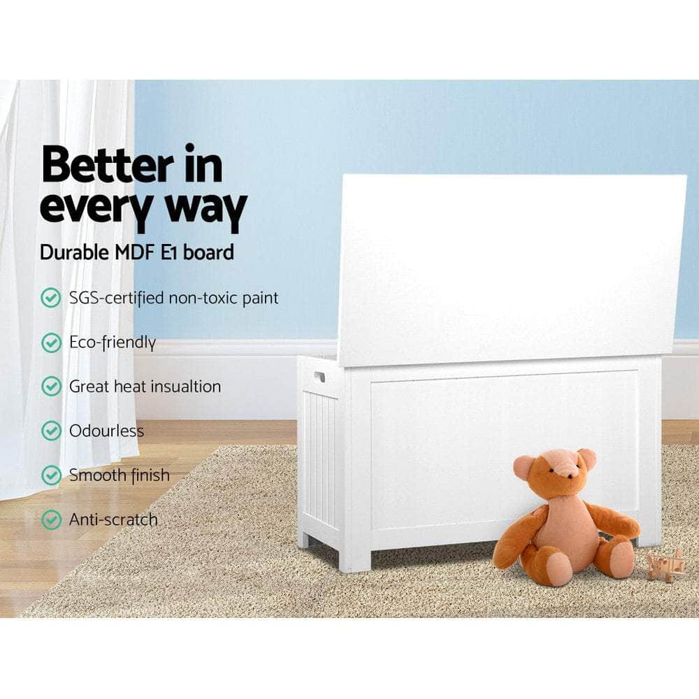 Kids Toy Box Storage Chest Cabinet Children Organiser White Container