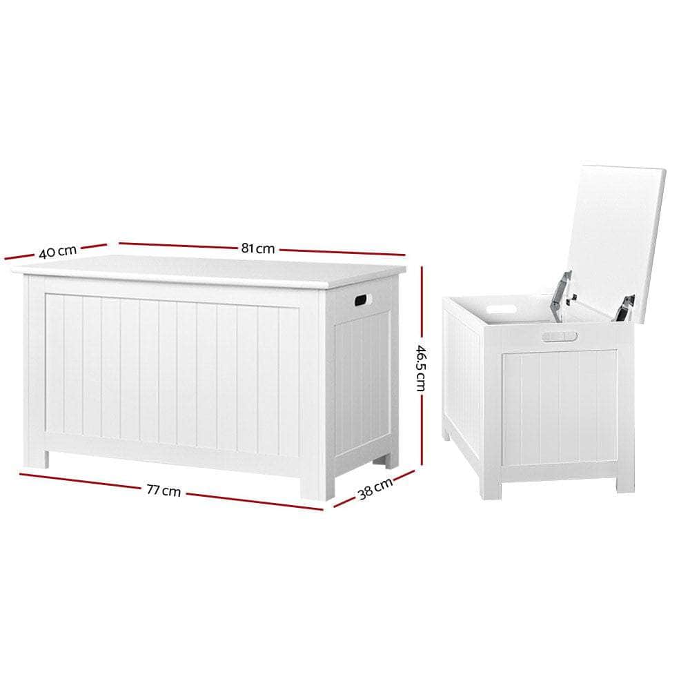 Kids Toy Box Storage Chest Cabinet Children Organiser White Container