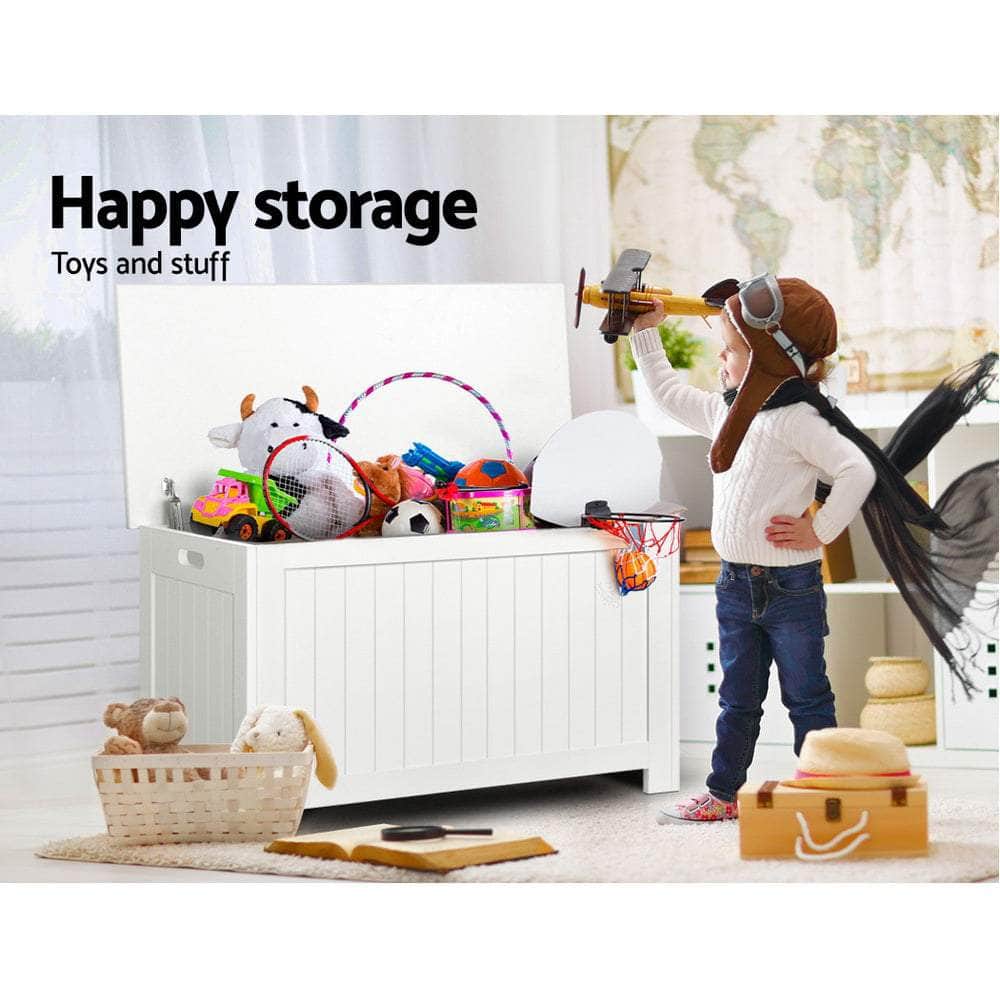 Kids Toy Box Storage Chest Cabinet Children Organiser White Container