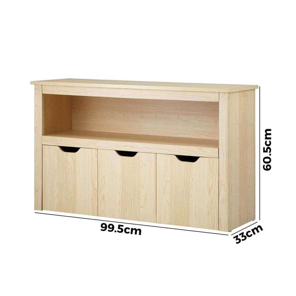 Kids Toy Storage Cabinet With Storage Box Natural