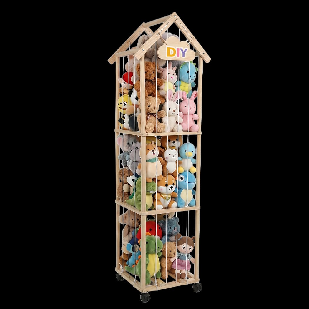 Kids Toy Storage Tower Pine Wood 150cm | Simpledeals