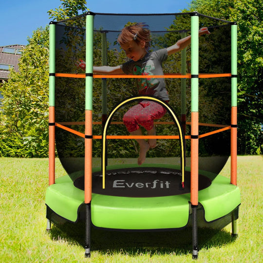 4.5FT Kids Trampoline with Safety Net - Green, Trampolines & Accessories