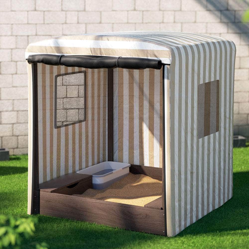 Kids Wooden Sandbox With Canopy & Window