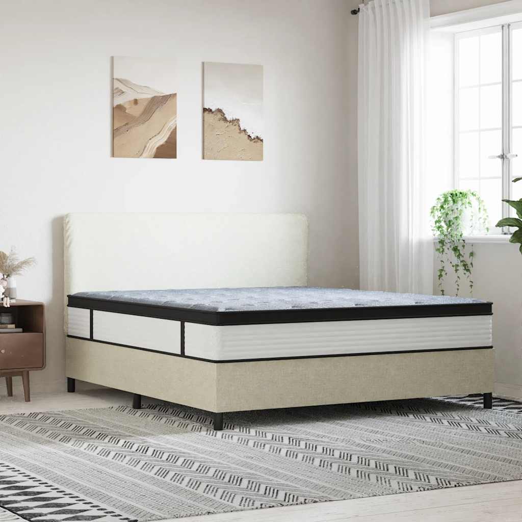 King 28cm Medium Pocket Spring Mattress Fabric Foam Isolation Pad Support