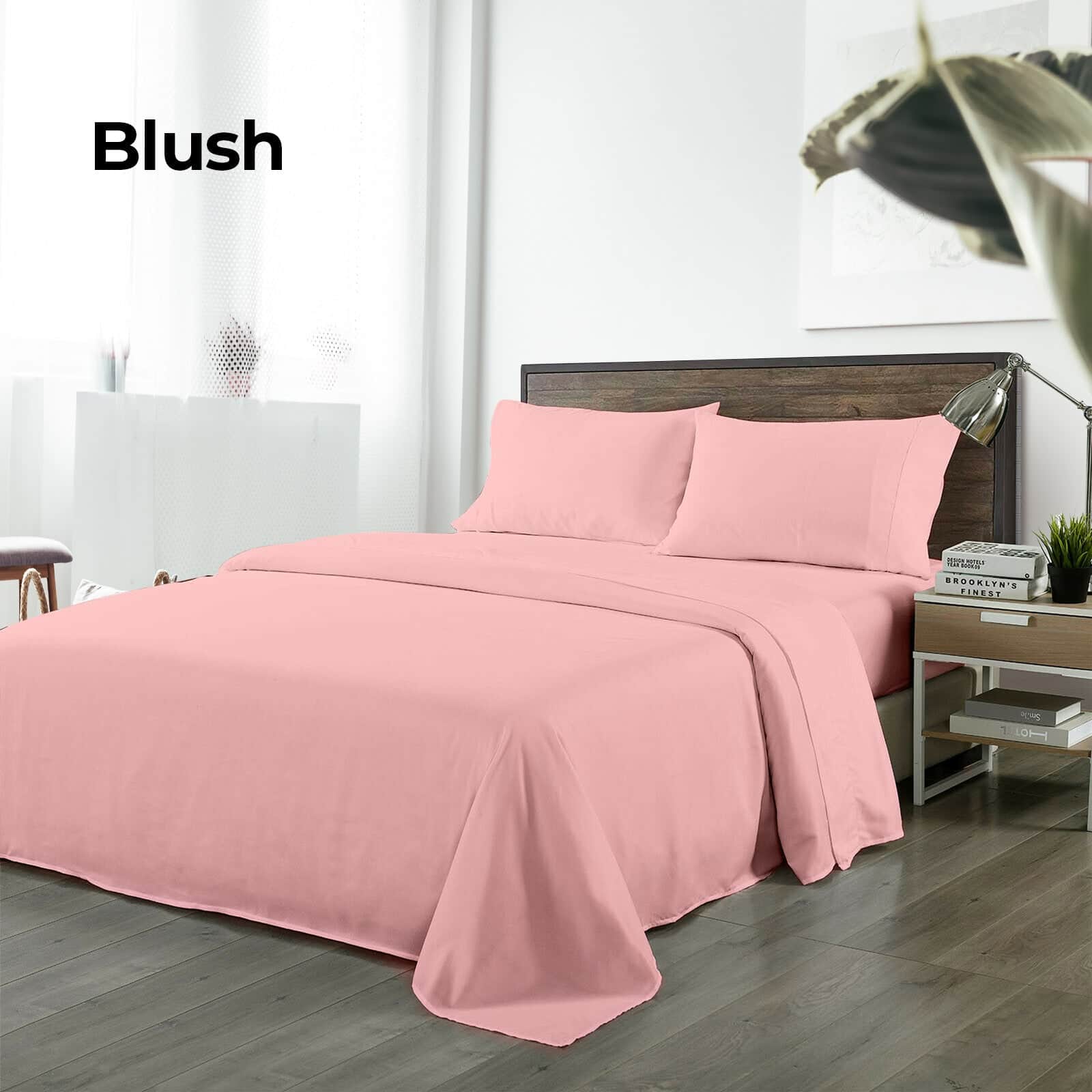 King Bamboo Blended Sheet Set Blush Soft Cooling Linen