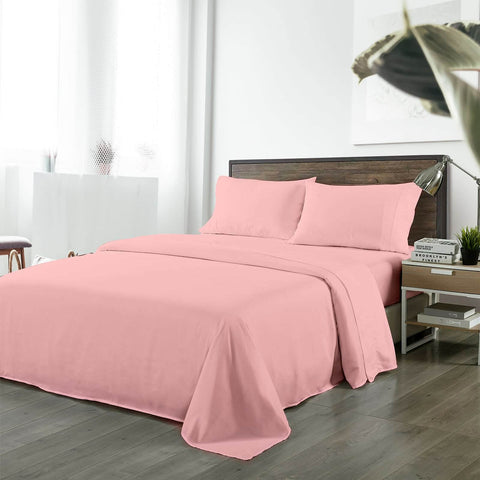 King Bamboo Blended Sheet Set Blush Soft Cooling Linen