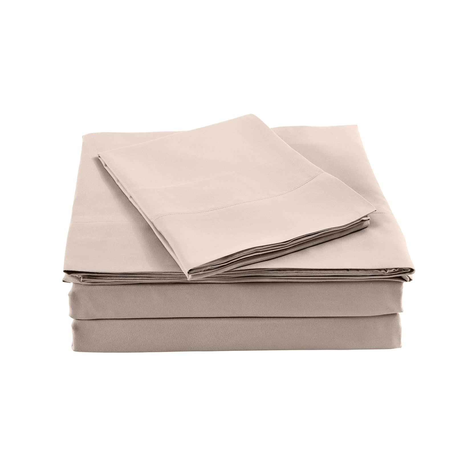 King - King Bamboo Sheet Set Warm Grey Soft Cooling Bed Linen