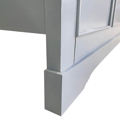 King Bed Frame In Solid Wood With Slats Support In Grey Colour