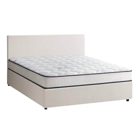 King & Double Size Boucle Bed Frame Gas Lift Storage with Mattress Set Upholstered