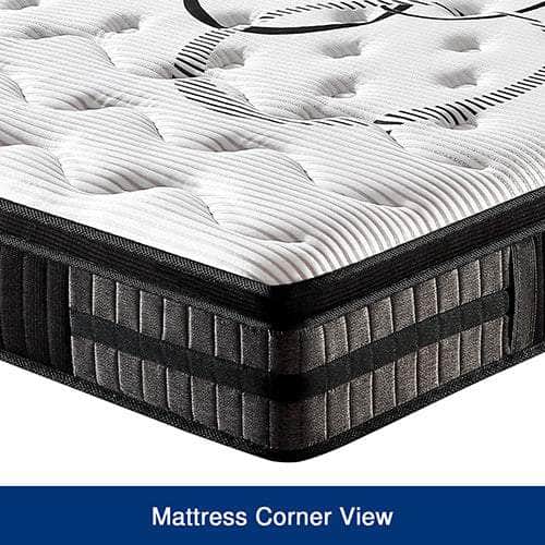 King Mattress In Gel Memory Foam Pocket Coil Medium Firm Bed 34Cm Thick