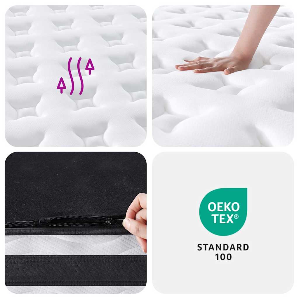 King Medium Pocket Spring Mattress Fabric with Foam & 7-Zone Support