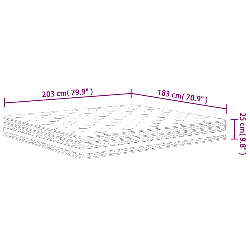 King Medium Pocket Spring Mattress Fabric with Foam & 7-Zone Support
