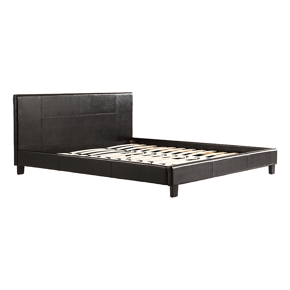 King Pu Leather Bed Frame Black