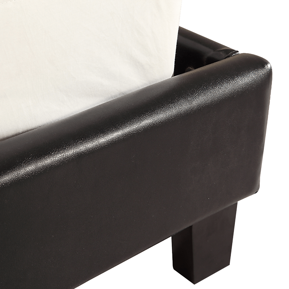 King Pu Leather Bed Frame Black