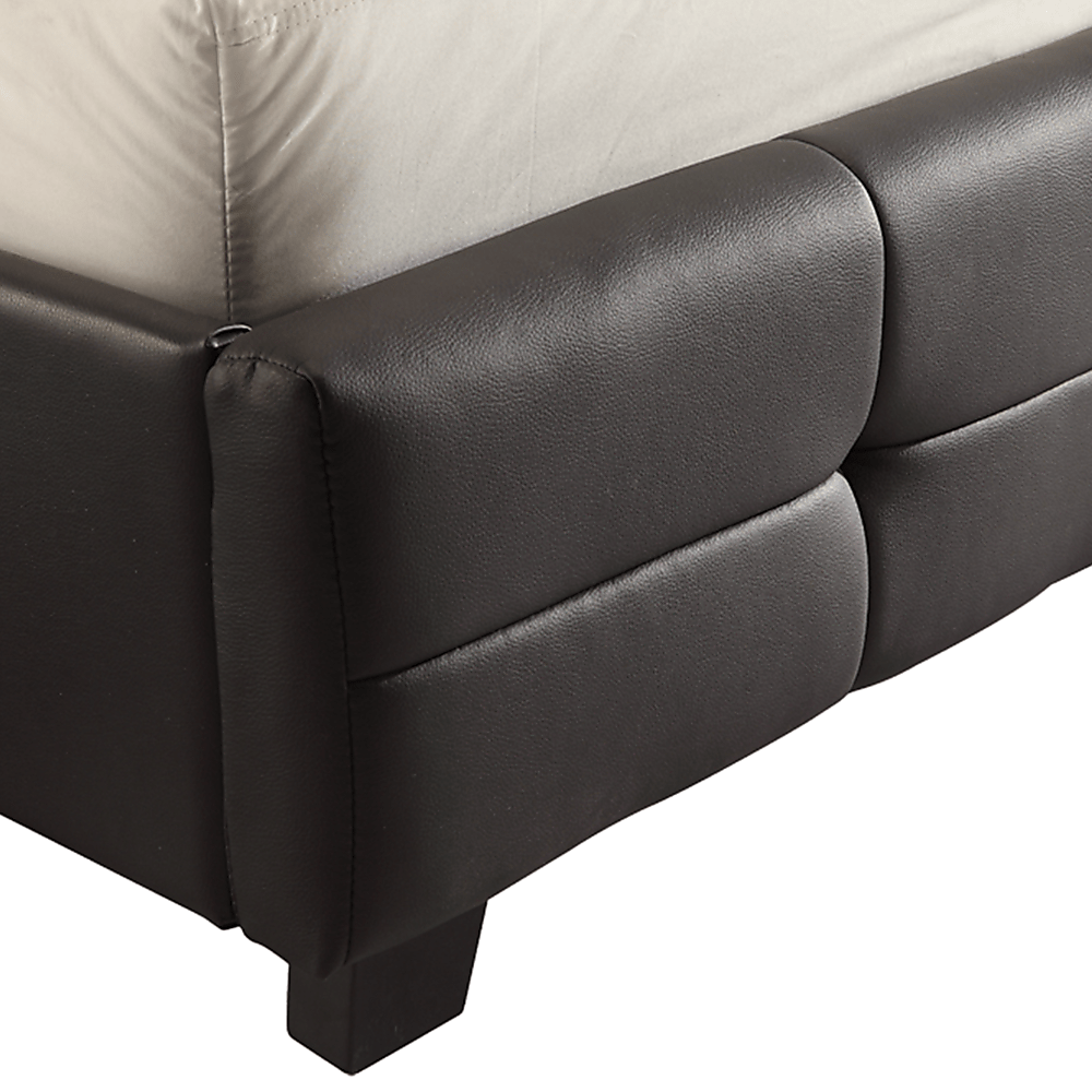 King PU Leather Deluxe Bed Frame Black