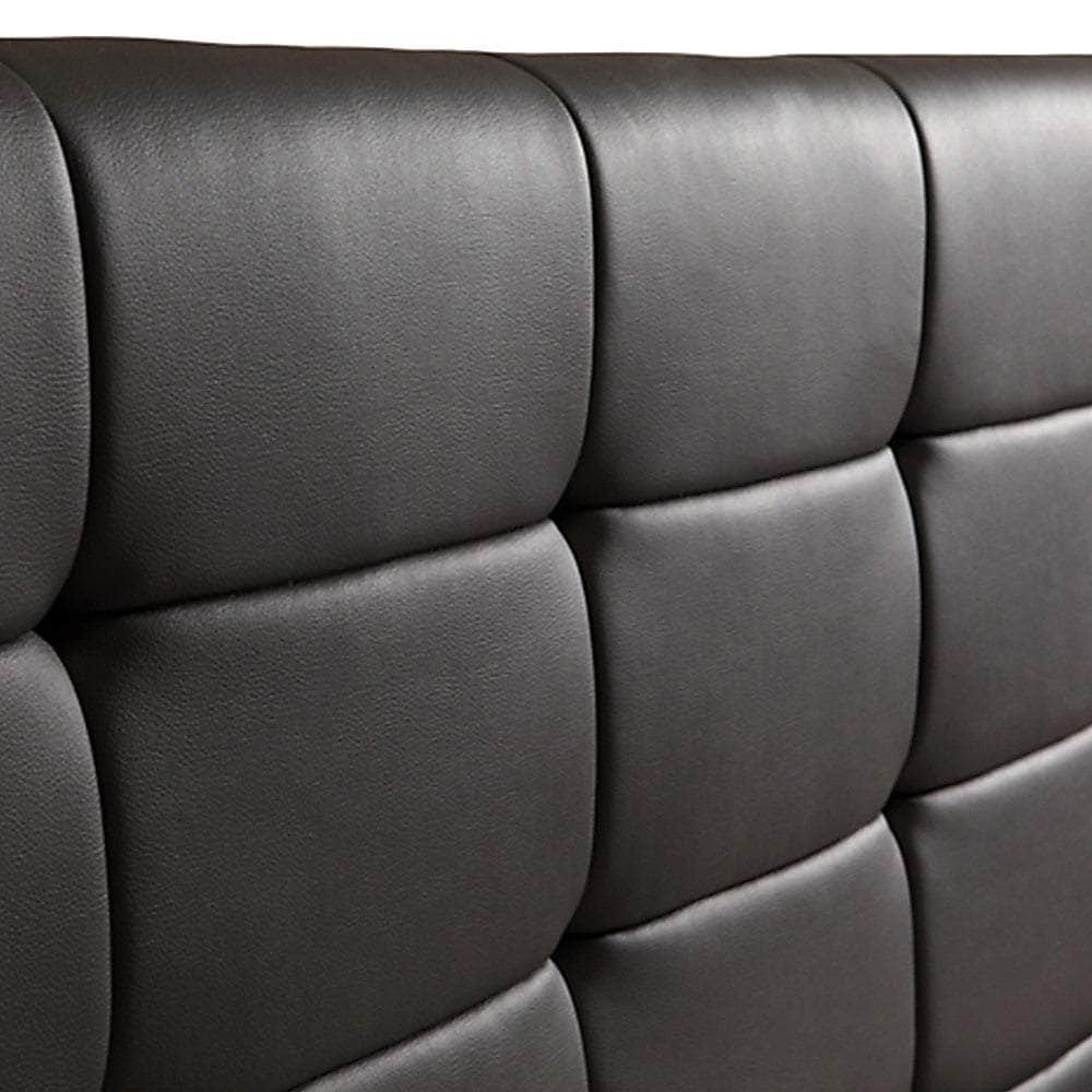 King PU Leather Deluxe Bed Frame Black