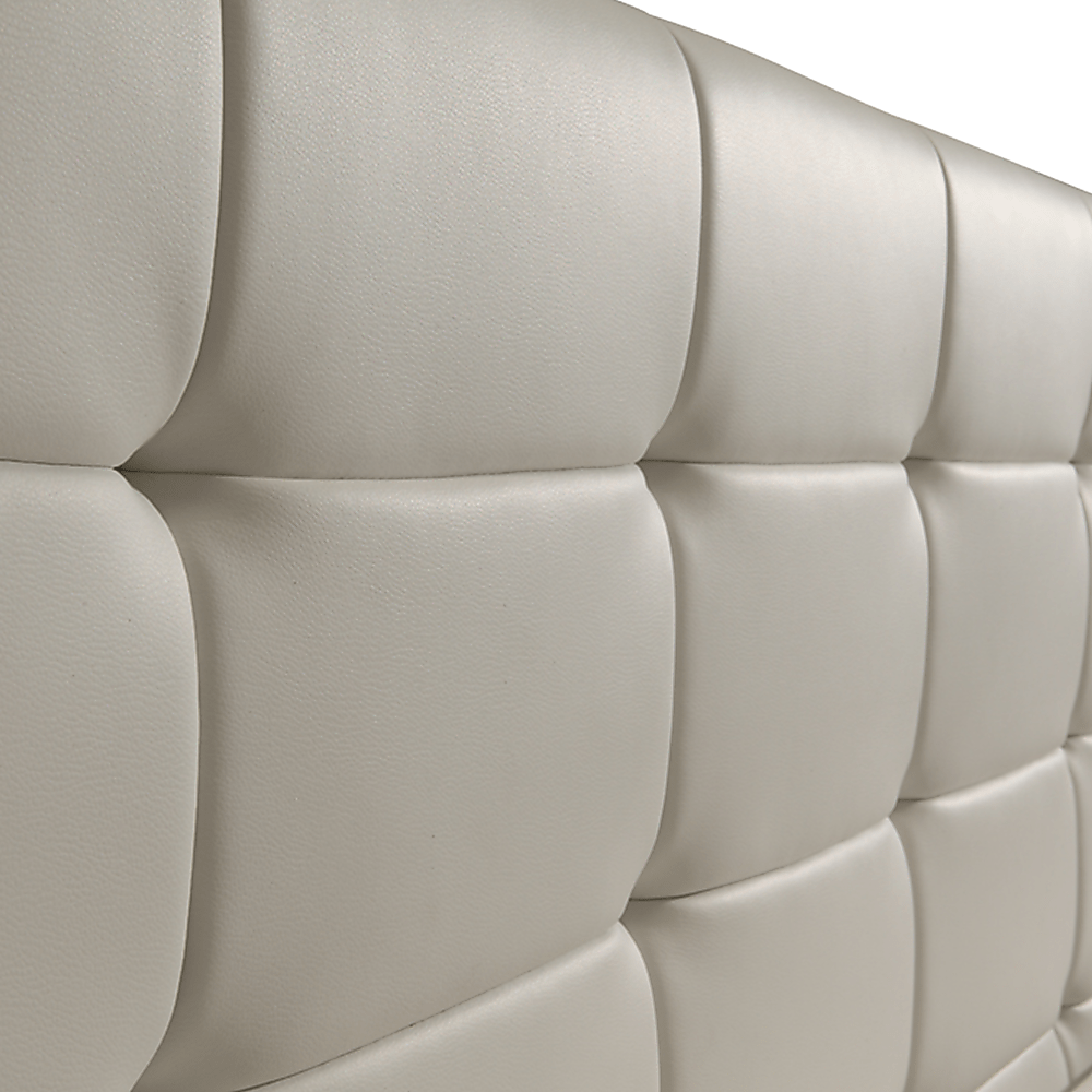 King PU Leather Deluxe Bed Frame White