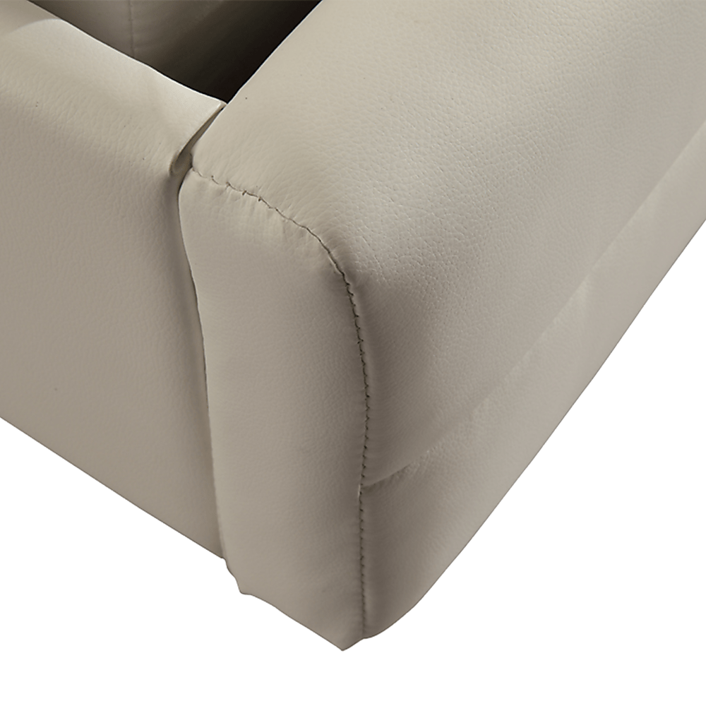 King PU Leather Deluxe Bed Frame White