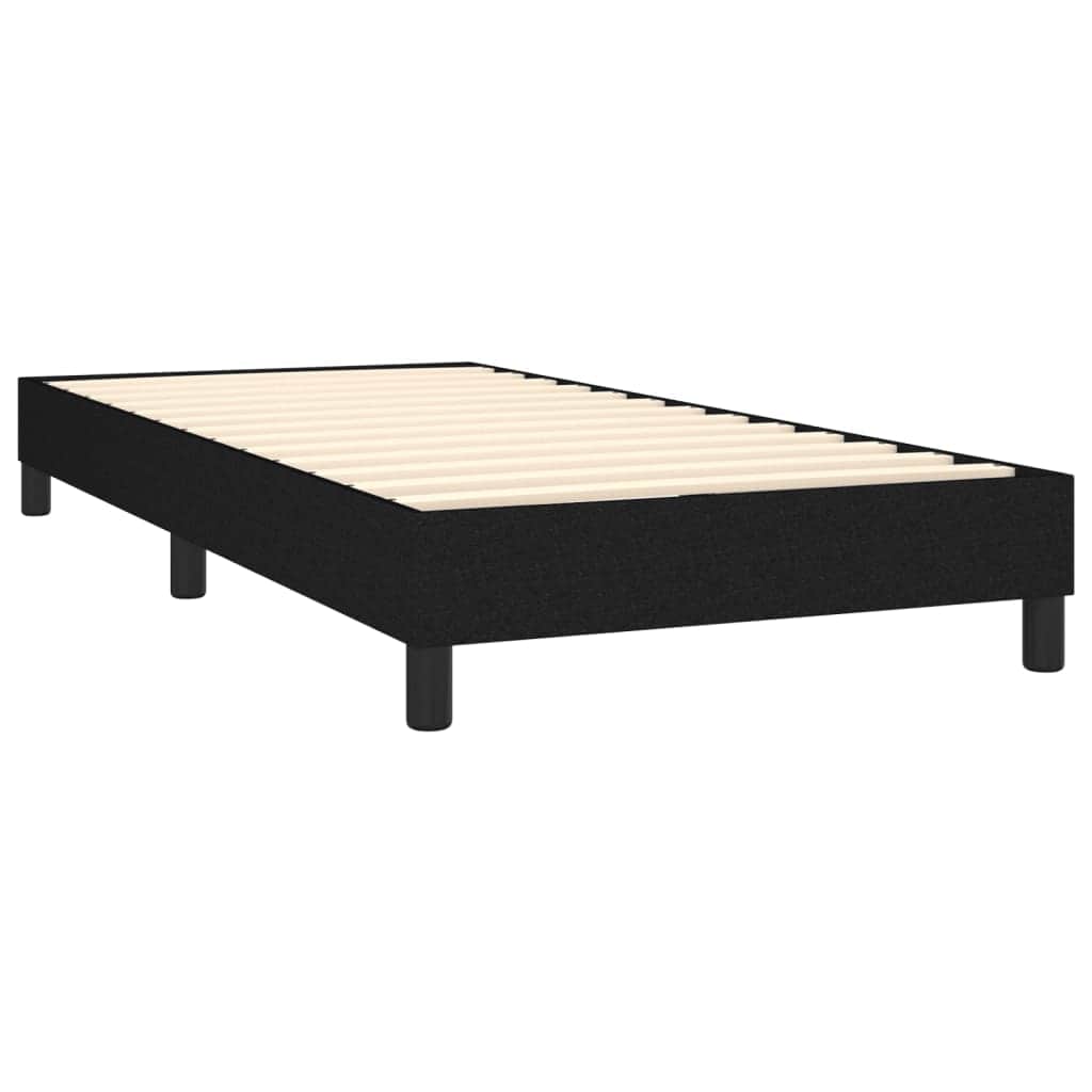 King Single Black Fabric Bed with Mattress and LED Lighting Feature