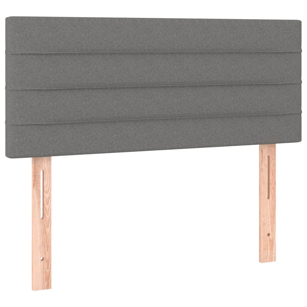 King Single Box Spring Bed with Medium Firm Mattress Dark Grey
