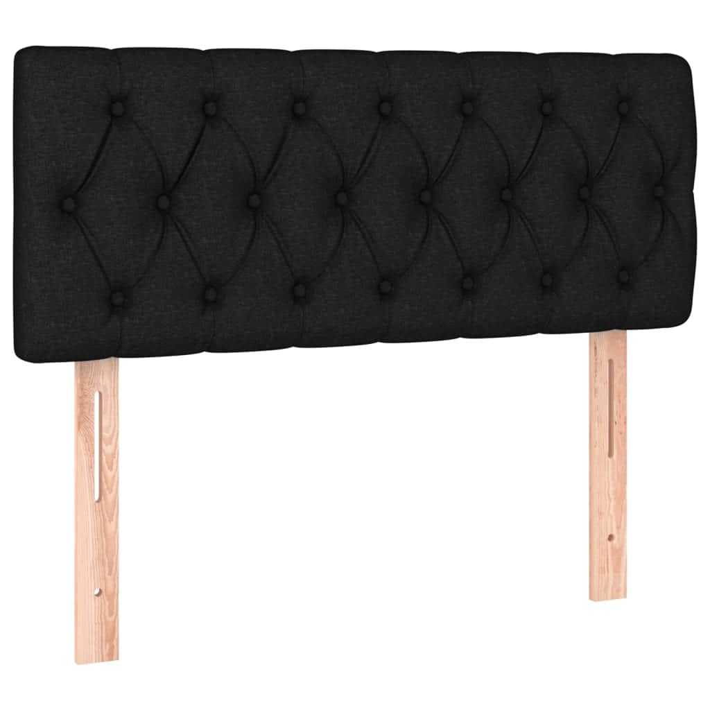 King Single Fabric Bed with Mattress and Medium Firm Support Black
