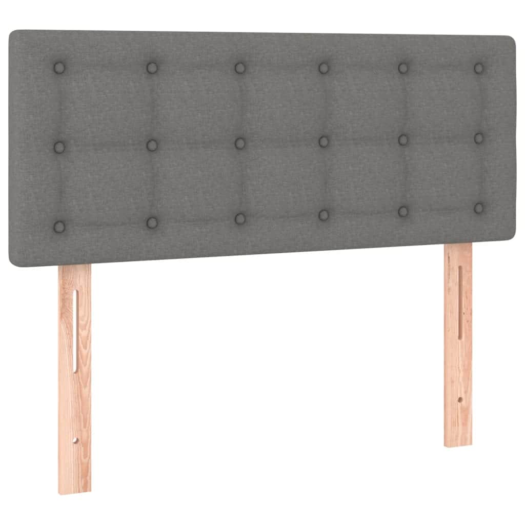 King Single Fabric Bed with Pocket Spring Mattress and Removable Topper Dark Grey