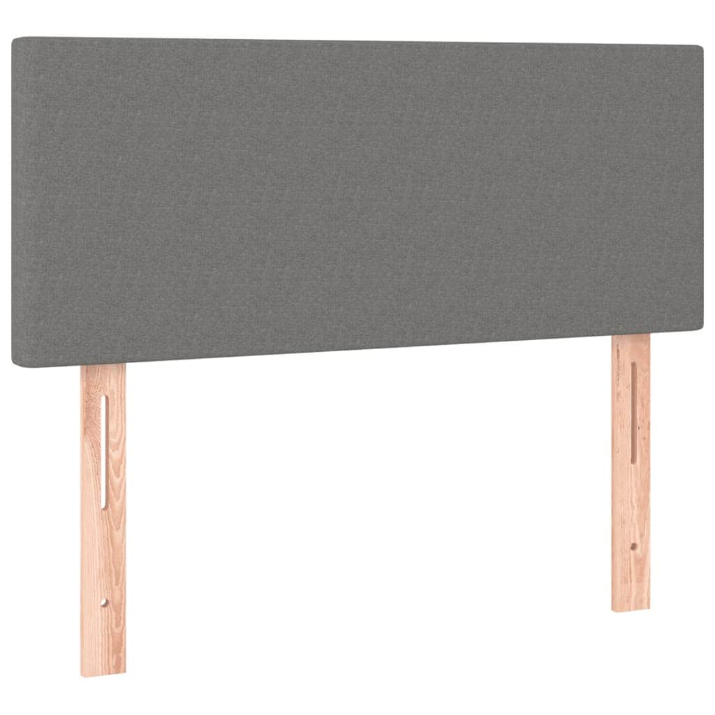 King Single Fabric Box Spring Bed with Medium Support Mattress Dark Grey