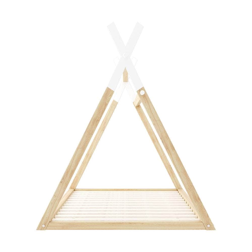 King Single Kids Bed Frame Mattress Set Wooden Teepee House Beds