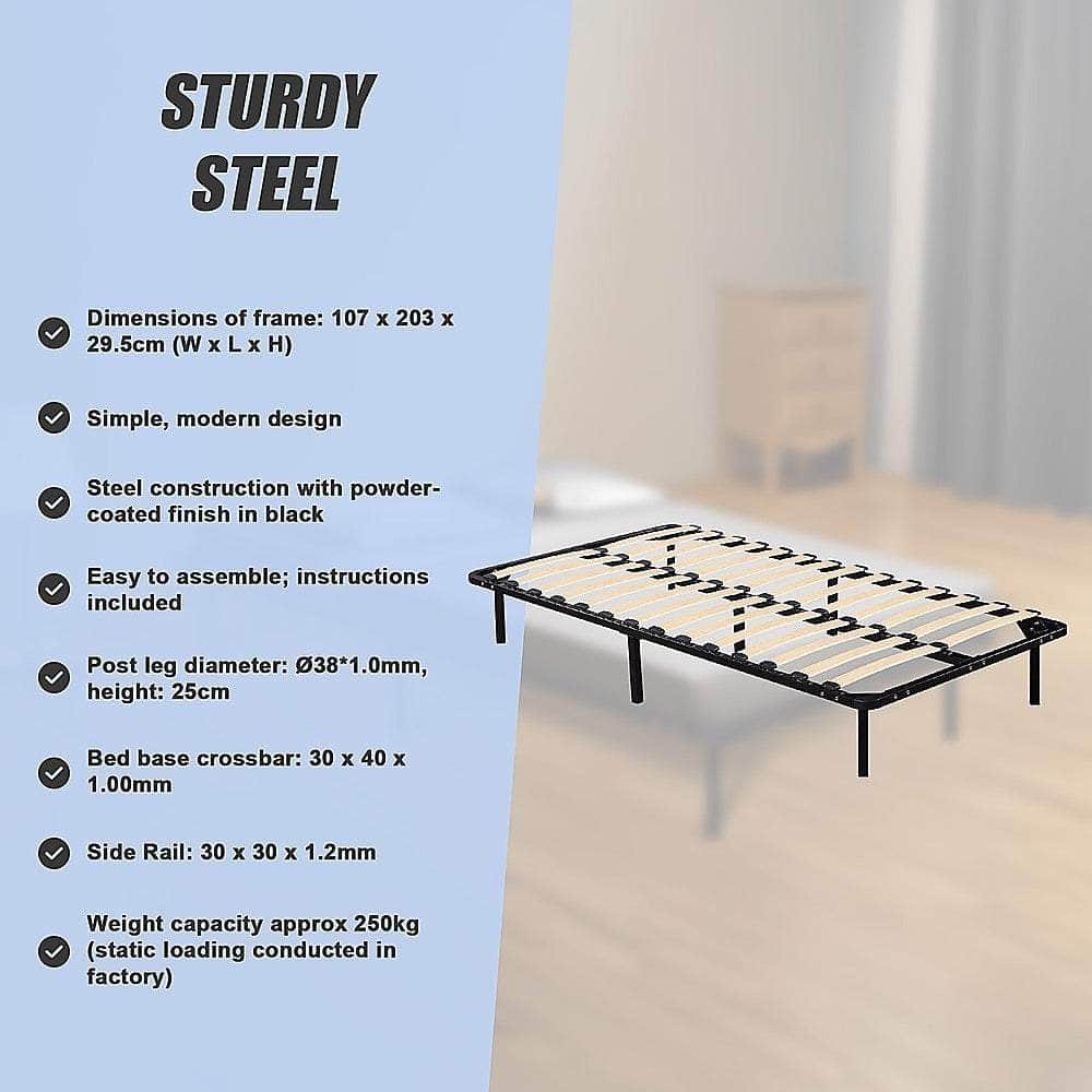 King Single Metal Bed Frame - Bedroom Furniture