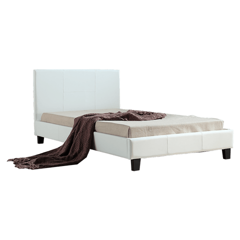 King Single Pu Leather Bed Frame White