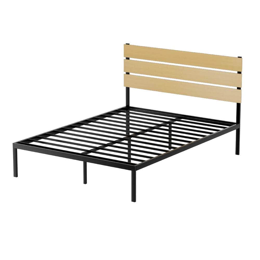 King Single/Queen Size Metal Bed Frame - Black