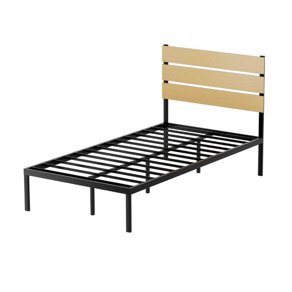 King Single/Queen Size Metal Bed Frame - Black
