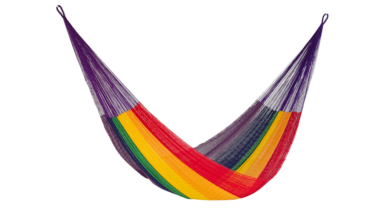 King Size Cotton Mexican Hammock in Rainbow Colour