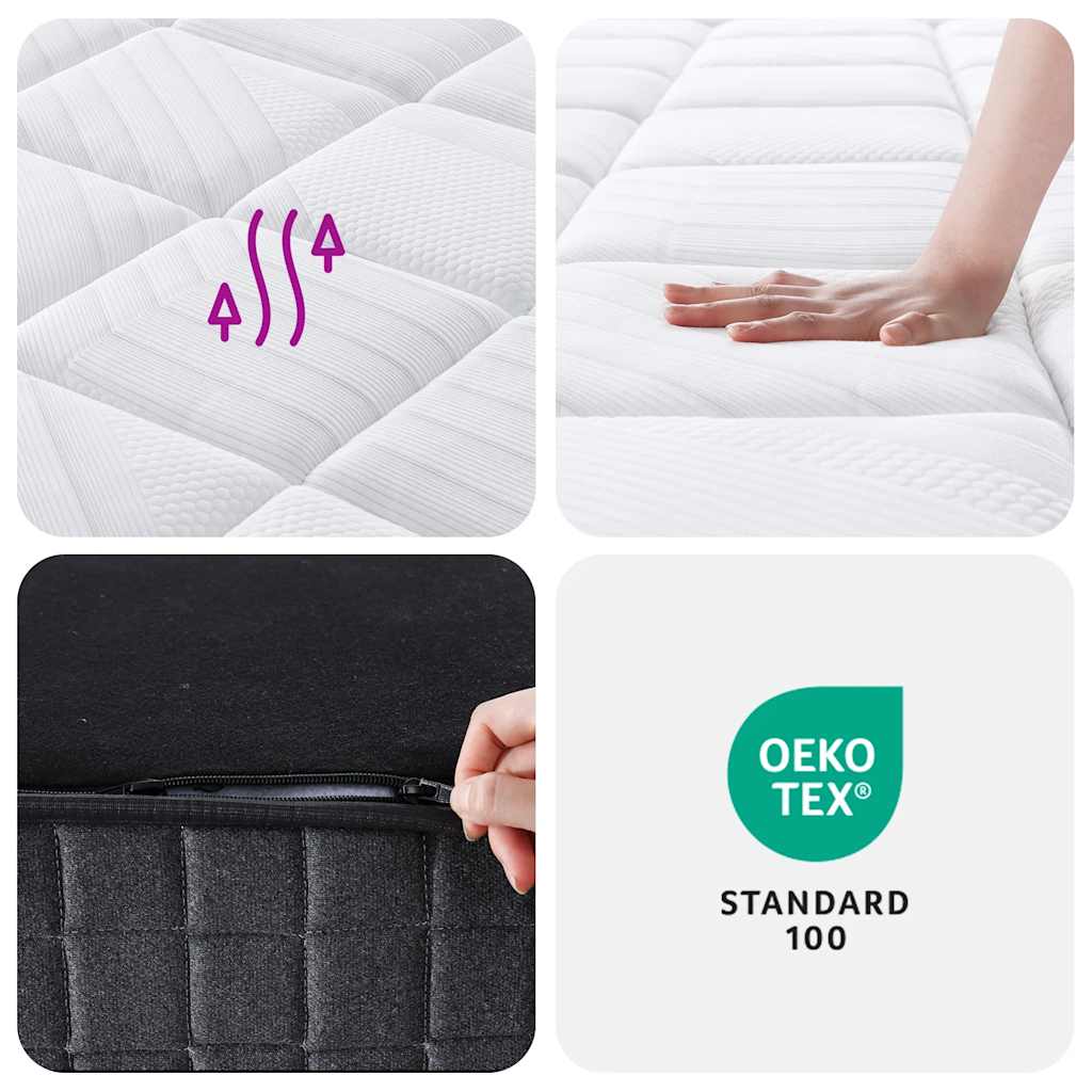 King Size Medium Plus Pocket Spring Mattress Fabric with Foam & 7-Zone Support