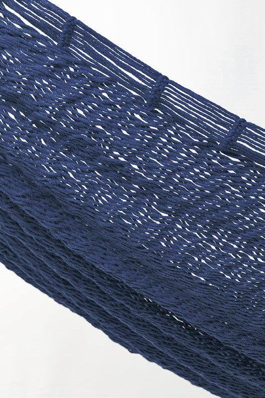 King Size Outdoor Cotton Mexican Hammock In Blue