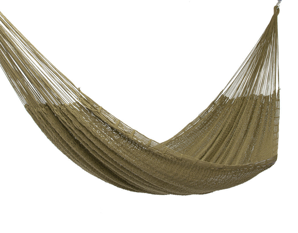 King Size Outdoor Cotton Mexican Hammock In Cedar