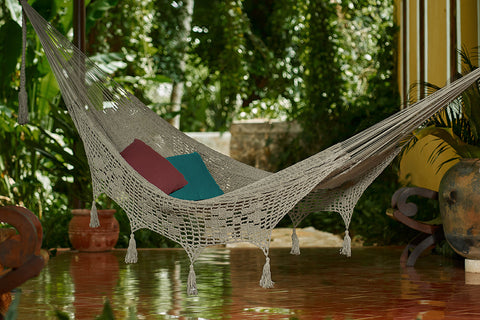 King Size Outdoor Cotton Mexican Hammock In Dream Sands