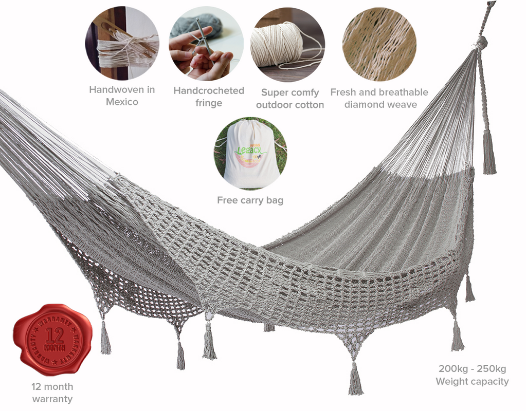 King Size Outdoor Cotton Mexican Hammock In Dream Sands
