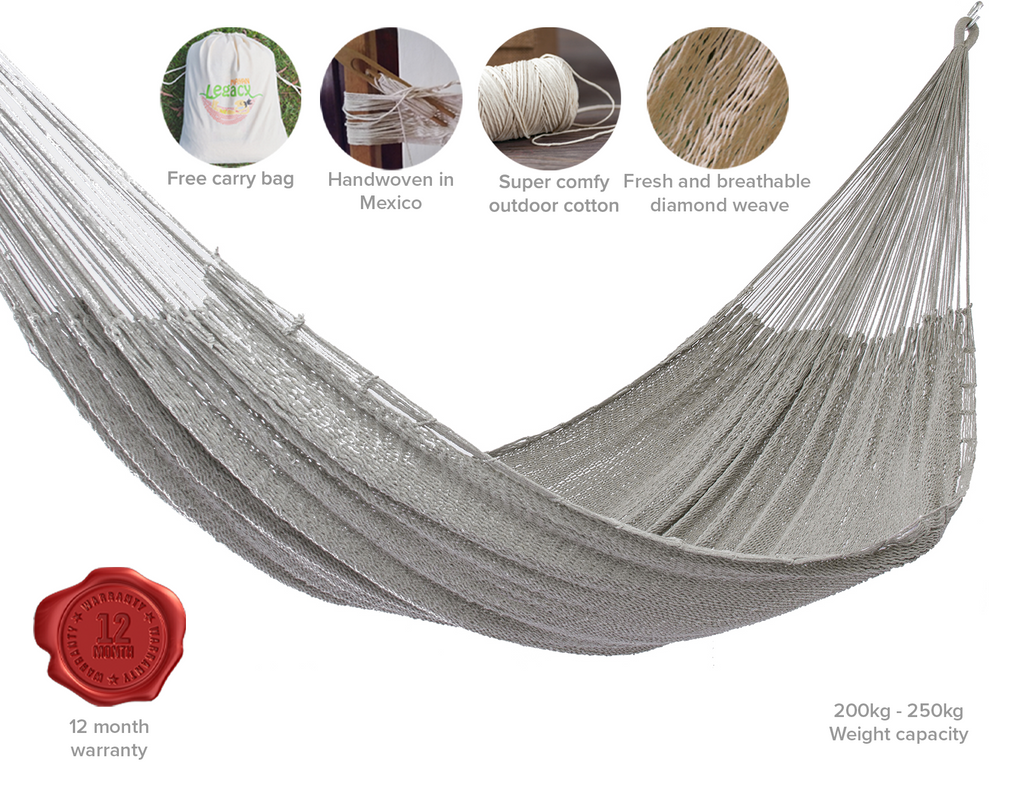King Size Outdoor Cotton Mexican Hammock in Dream Sands Colour