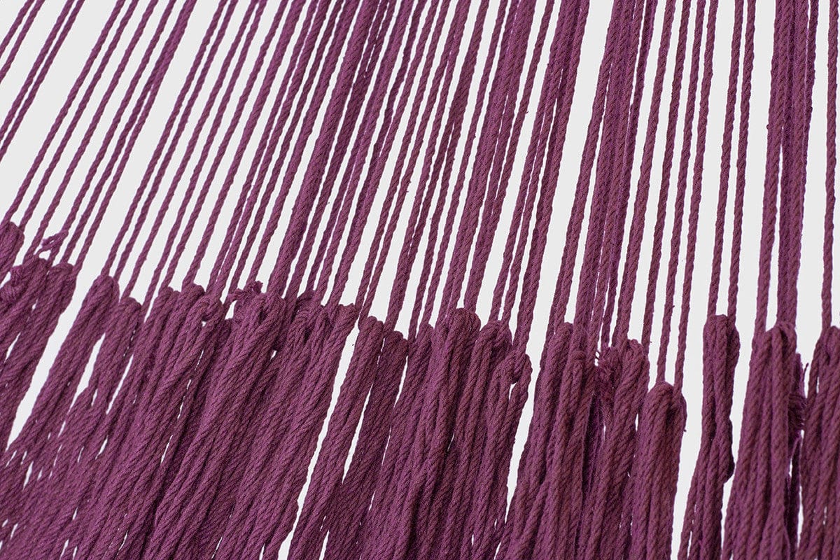 Outdoor Undercover Cotton Hammock King Size Maroon with Mexican