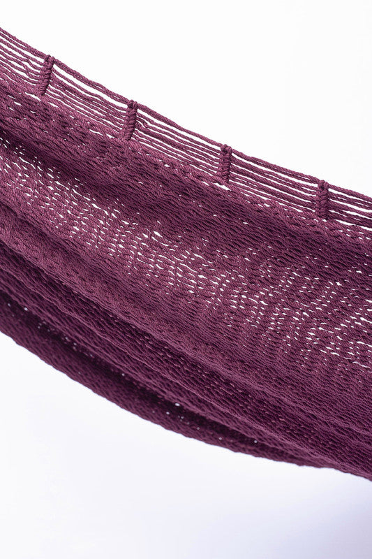 King Size Outdoor Cotton Mexican Hammock In Maroon