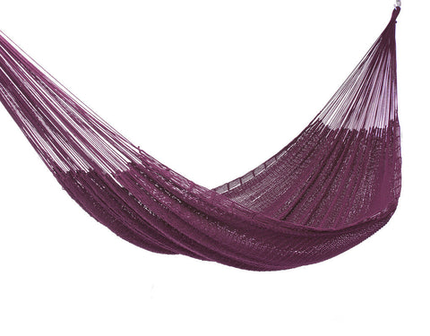 King Size Outdoor Cotton Mexican Hammock In Maroon