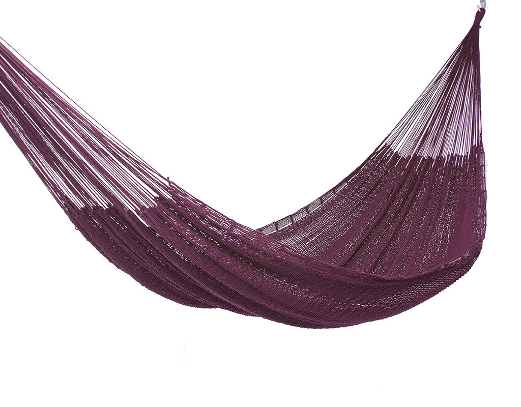 King Size Outdoor Cotton Mexican Hammock In Maroon