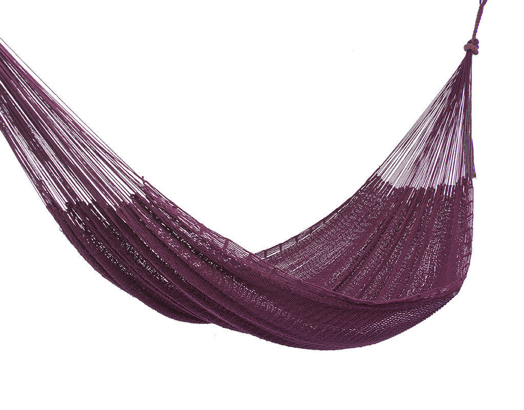King Size Outdoor Cotton Mexican Hammock In Maroon